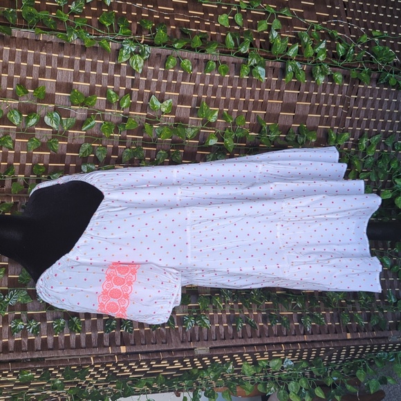 Loft Dot Dress Embroidered Tiered Swing Dress - Picture 4 of 9